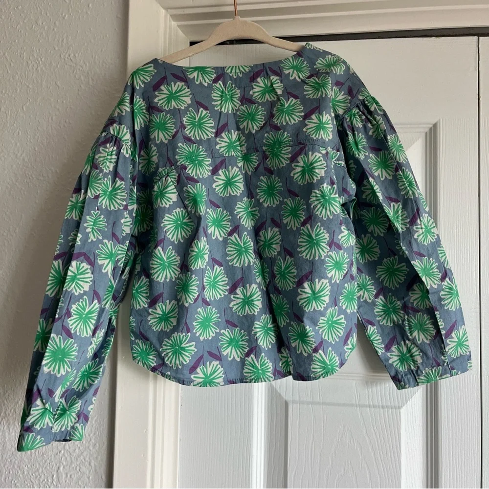 Zara Girls Floral Tie Front Blouse Top